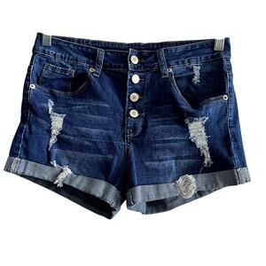 Womens button fly high waisted shorts size 28 normcore casual summer basic‎